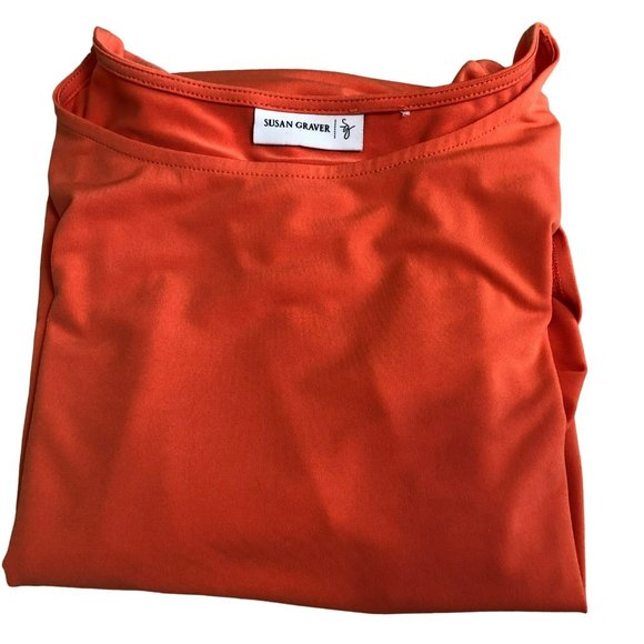 Susan Graver Sz XL LS Roll Sleeve Top Scoop Neck Spring Color - Picture 1 of 6